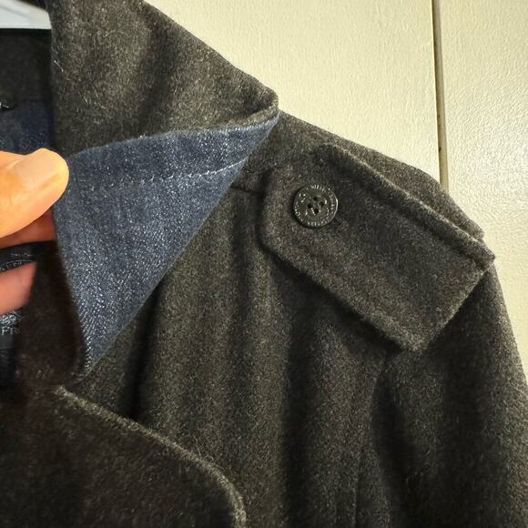 Diesel Men's W-Champ Double-Breasted Wool-Blend Coat Charcoal Black Size Large - Picture 14 of 16